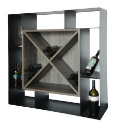 Wine rack NERO, wenge & steel, X-shape