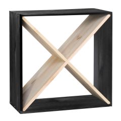 Weinregal 52cm, X-Cube, schwarz-natur gebeizt