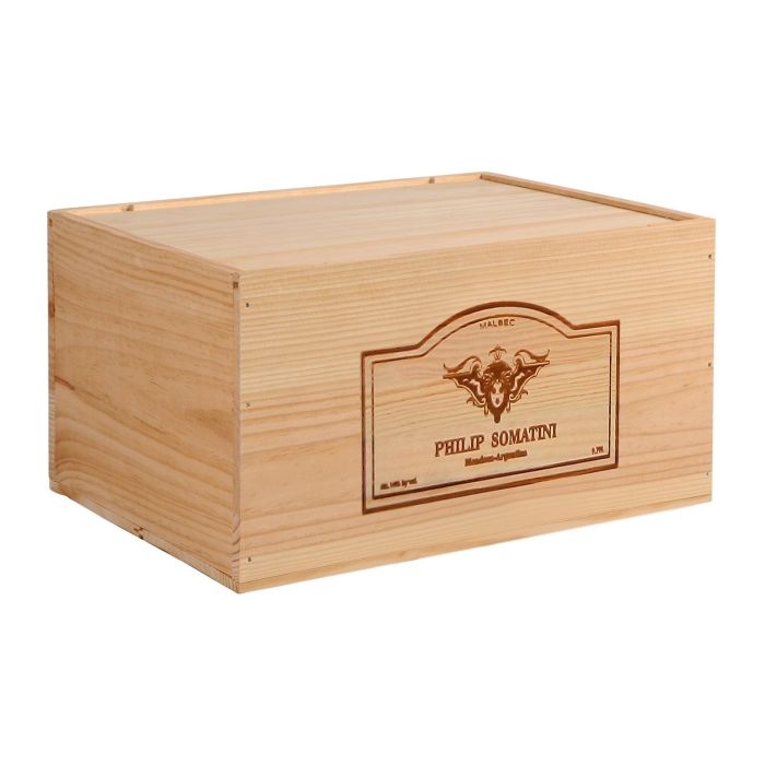 Personalised Wooden Wine Box for 12 Bottles, set of 6 (£64.83 each)