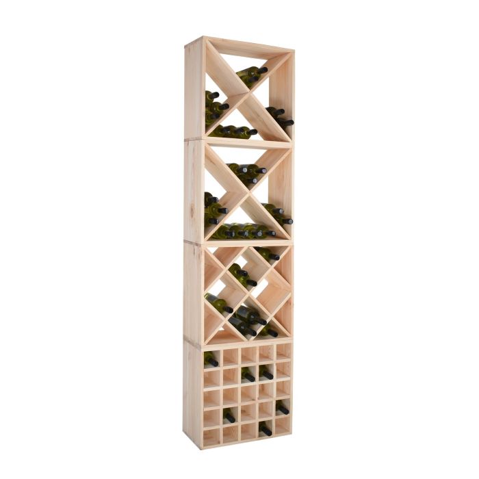 Wine rack CUBE 52, 1"diamond" + 2"X"+ 1"grid", 4 pc. set