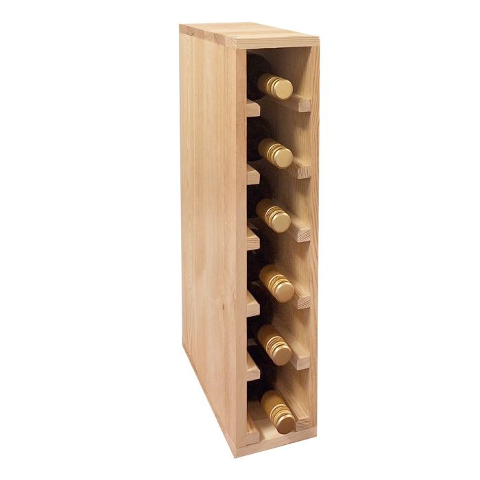 Wine rack 60 cm, narrow module for 6 bottles, natural