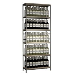 Metal-wood storage shelf Black Pure WOOD model 1